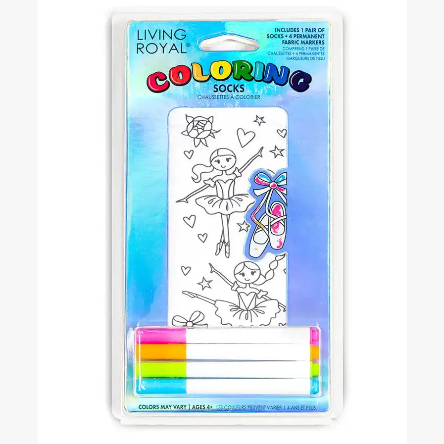 Ballerina Coloring Socks