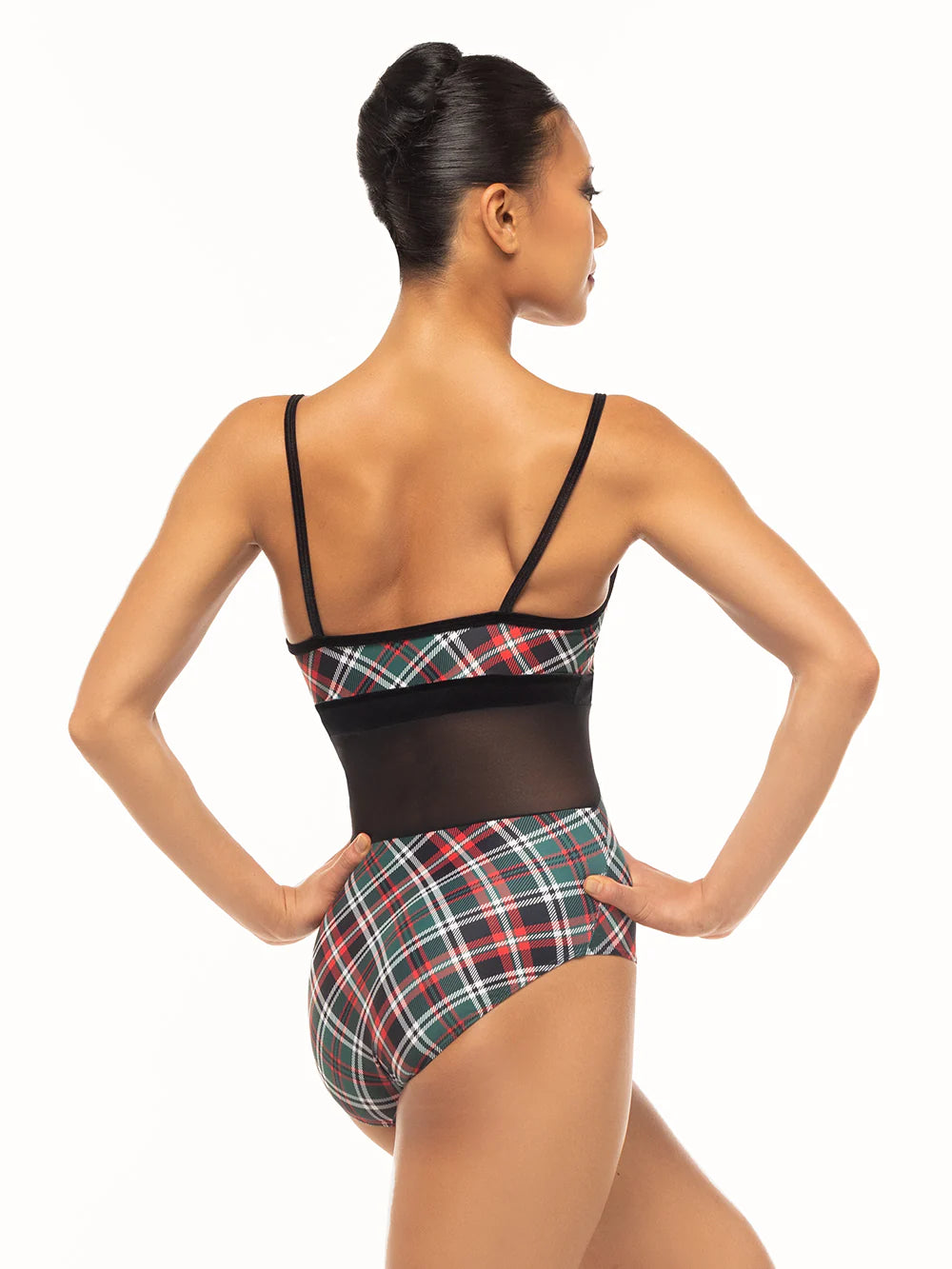 Eleve Ariel Leotard Holiday Plaid