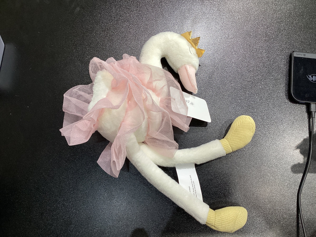 Plush Swan with Crown & Tutu