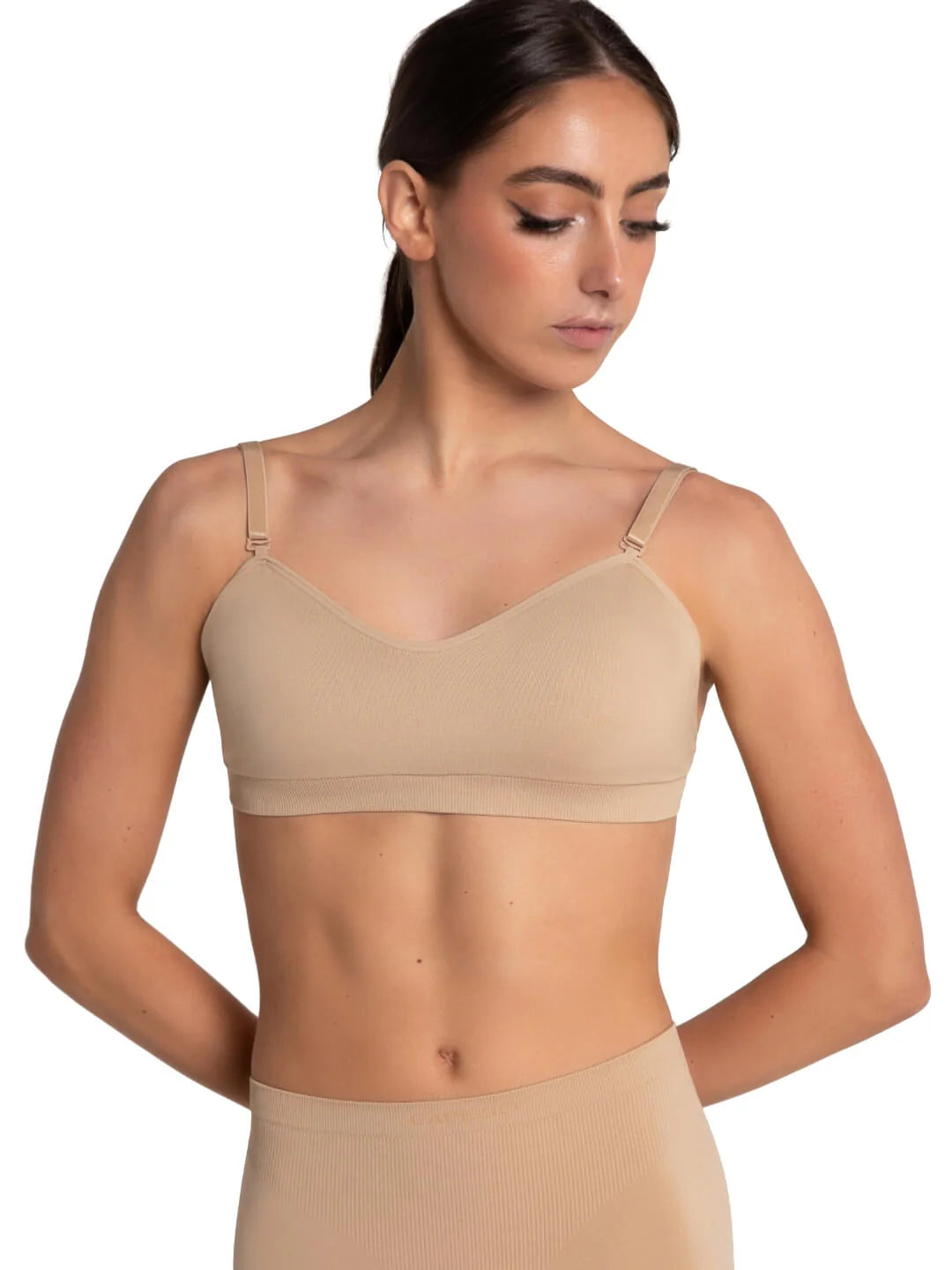 Capezio Women's Seamless Clear Back Sweetheart Bandeau Bra