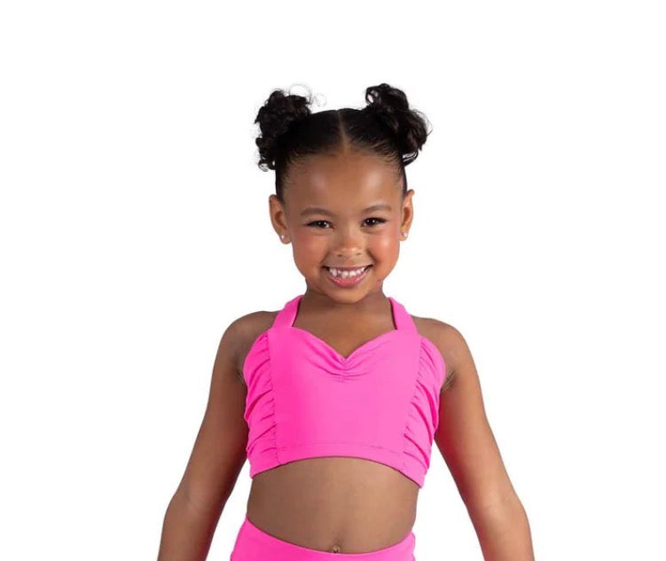 Leighton Black Shirred Halter Top