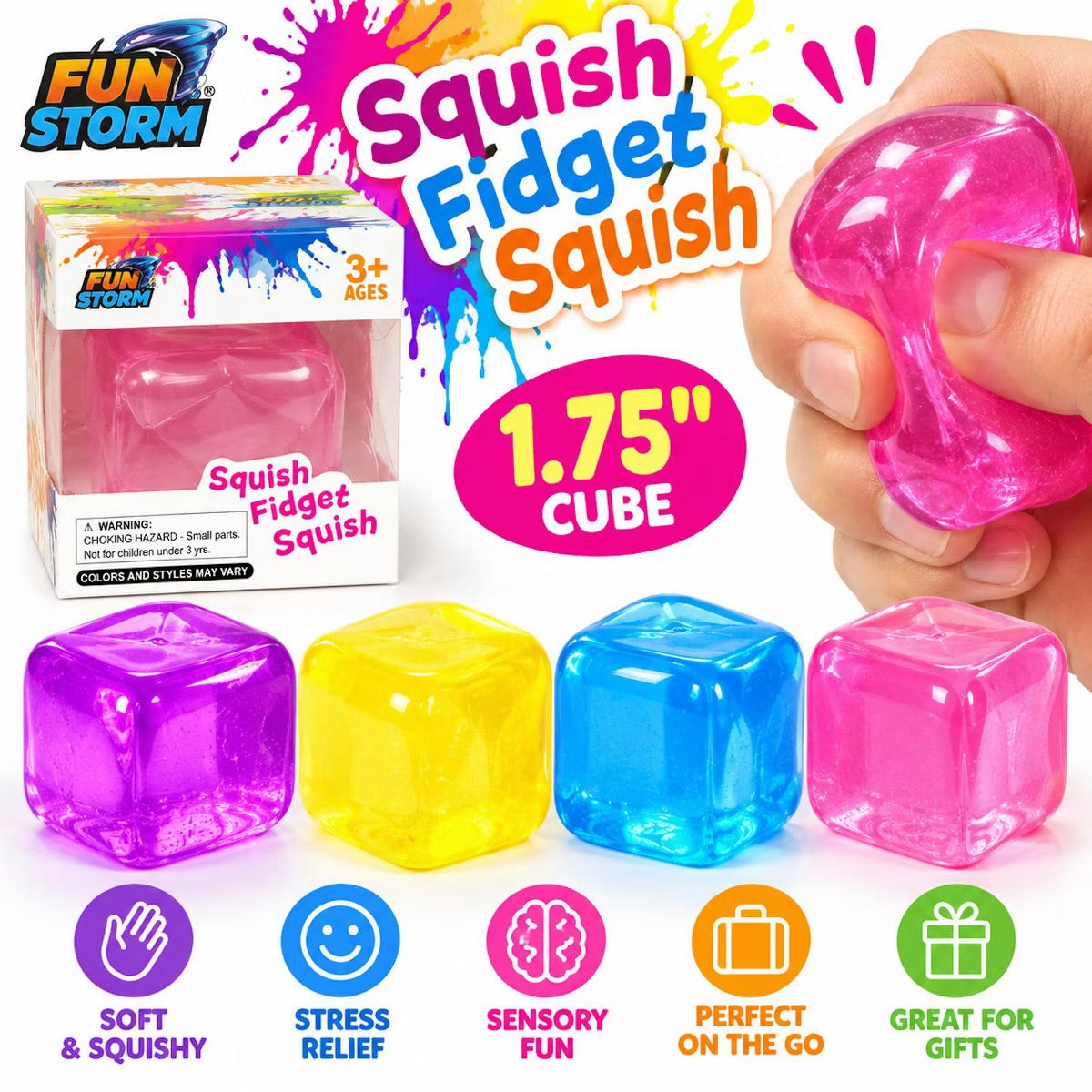 Glitter Ice Cube Squishy Fidget