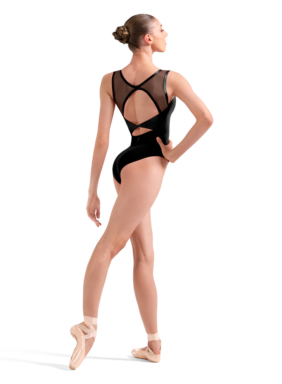 Boat Neck Mesh Back Leotard