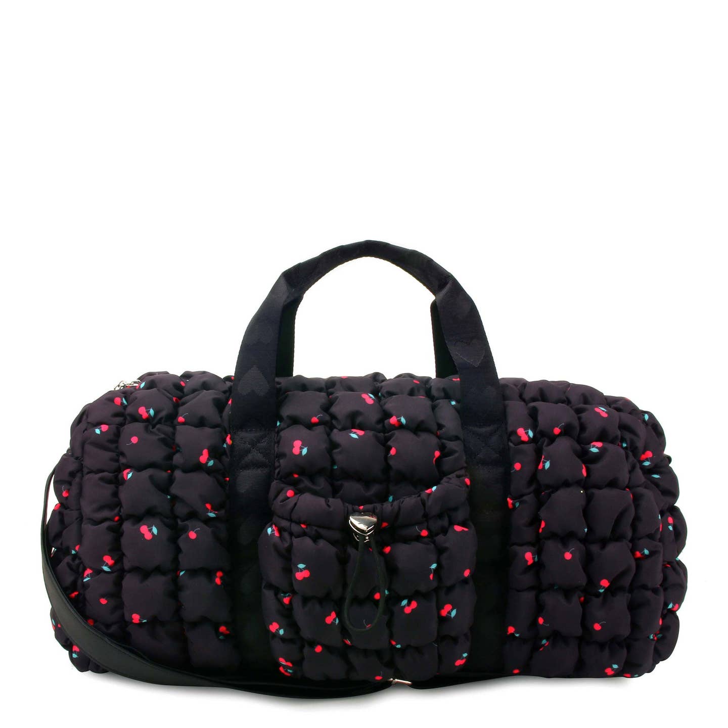 Quilted Scrunchies Cherry Printed Large Barrel Duffle Bag