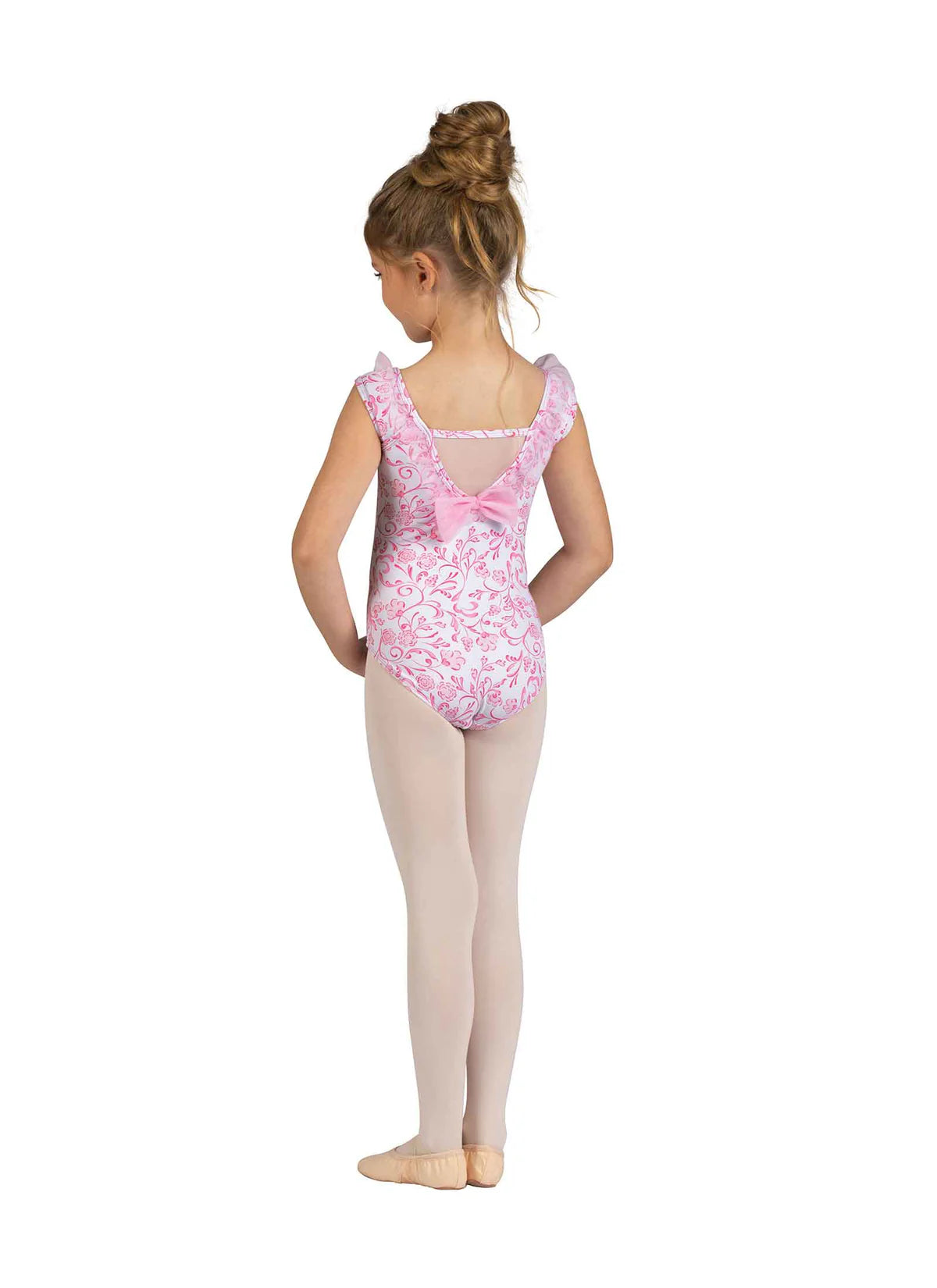 Kids Emory Ruffle Trim Print Leotard
