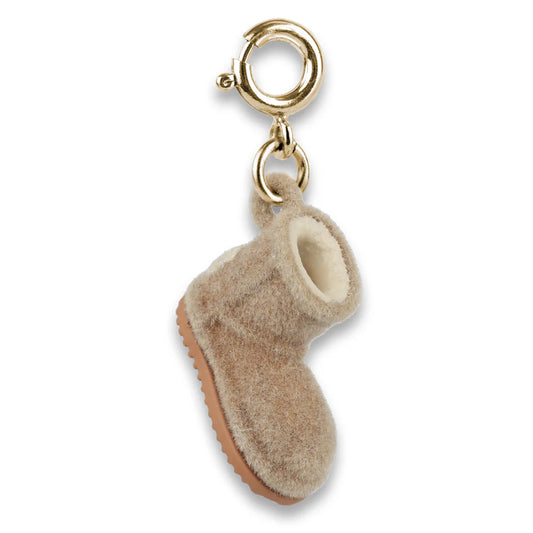Gold furry bootie charm