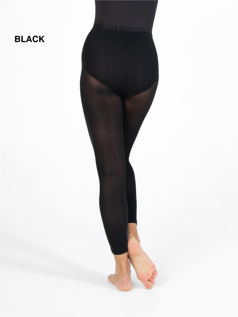 Body Wrappers Black Footless Tights