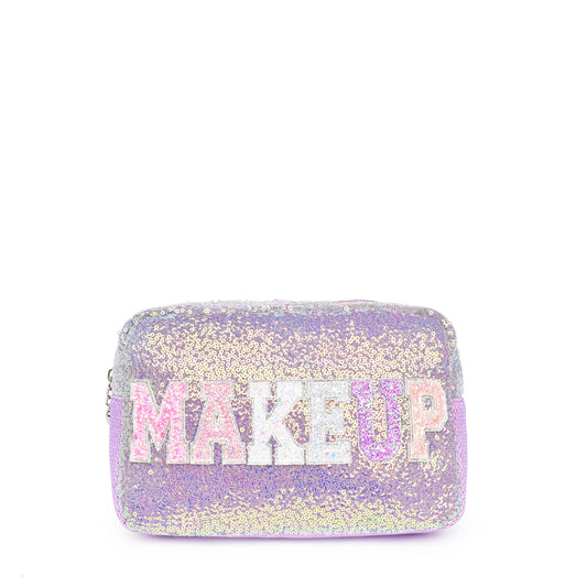 OMG 'Makeup' Sequin Lavender Pouch