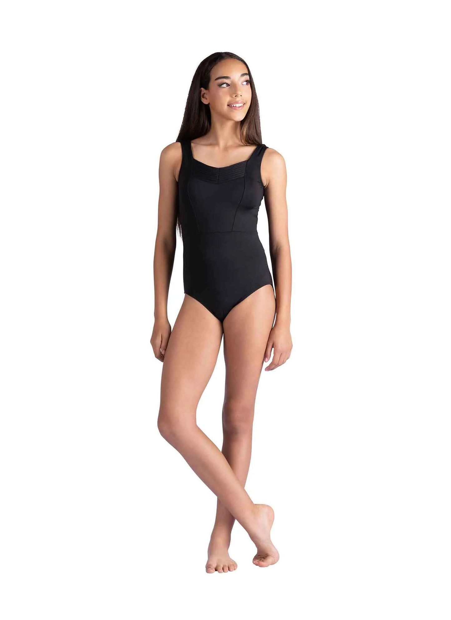 Kids Reese Tank Leotard with Pleating