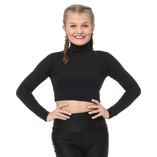 Body Wrappers Turtleneck Crop Pullover