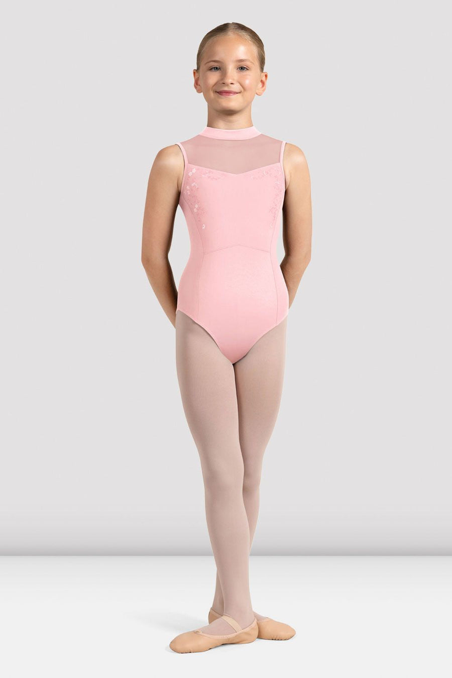 Bloch Child Mock Neck Bodice Open Back Leotard